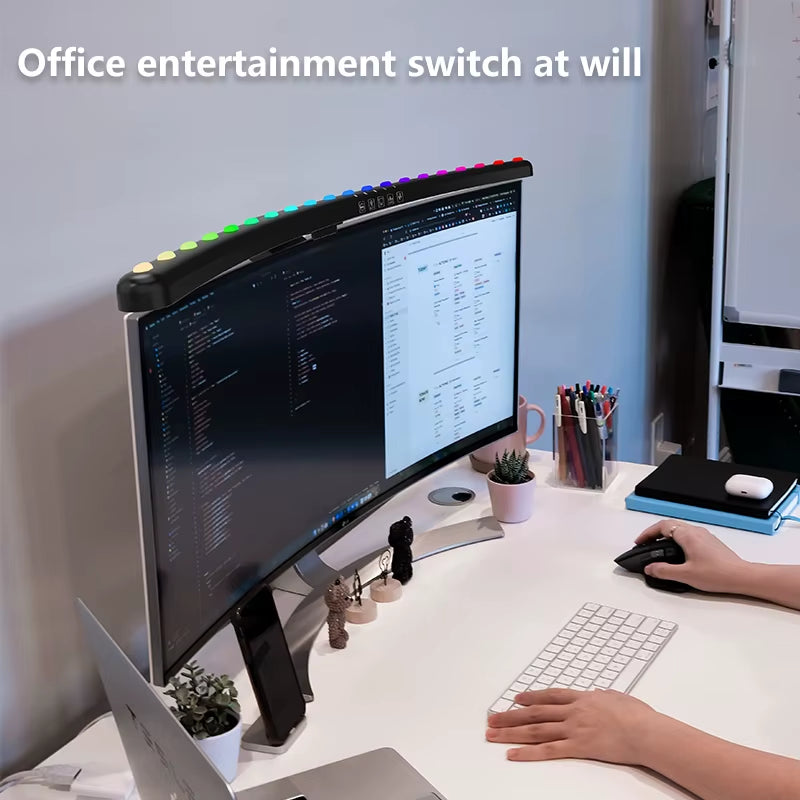 Computer Monitor Light Bar RGB Music Rhythm Screen Hanging Lights Dimming Desk Lamp Reading Gaming Table Lighting