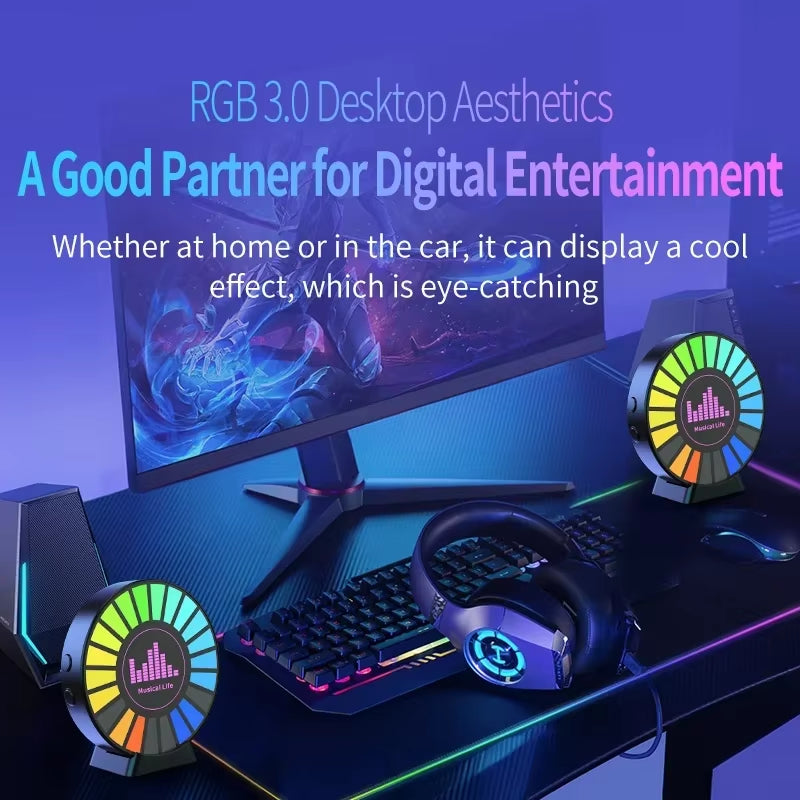 1 Pcs Aromatherapy Magnetic Pickup Lamp Colorful Ambient Air Fresher round RGB Lights Rechargeable for Car Air Outlet or Room