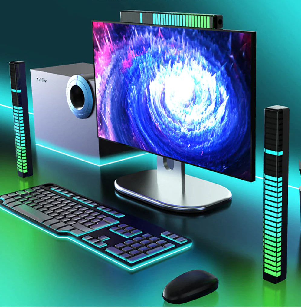 RGB Music Sound Control LED Lights App Control Pickup Light Rhythm Ambient Light for Car Tv Game Computer Desktop Decora Lights