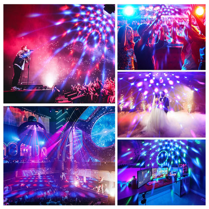 Disco Ball Party Strobe RGB Lights Sound Activated Karaoke Disco Lights with Remote Control for Party Club Bar Karaoke Holiday Dance Christmas Birthday Home Decoration