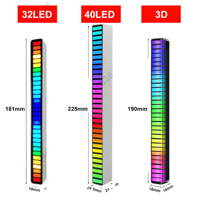 RGB Music Sound Control LED Lights App Control Pickup Light Rhythm Ambient Light for Car Tv Game Computer Desktop Decora Lights