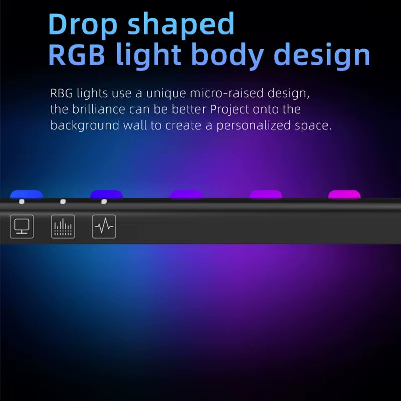 Computer Monitor Light Bar RGB Music Rhythm Screen Hanging Lights Dimming Desk Lamp Reading Gaming Table Lighting