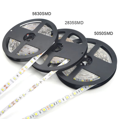 LED Strip 5050 5630 2835 RGB Lights 12V 5M Flexible Home Kitchen Decoration Lamp Waterproof 300 LED Tape Diode Ribbon 60Leds/M