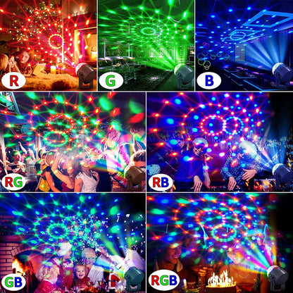 Disco Ball Party Strobe RGB Lights Sound Activated Karaoke Disco Lights with Remote Control for Party Club Bar Karaoke Holiday Dance Christmas Birthday Home Decoration